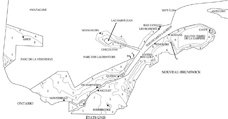 One quick look at this bioclimatic zone map of Quebec
