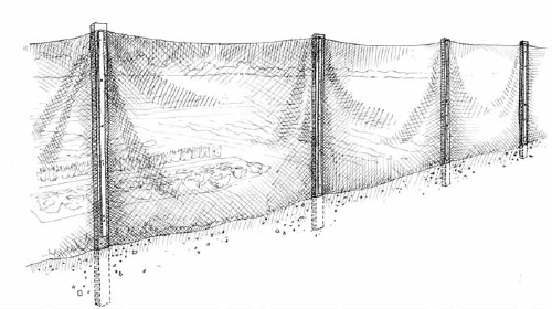 A synthetic windbreak can be an effective solution against spring gusts while your natural windbreak is still growing.