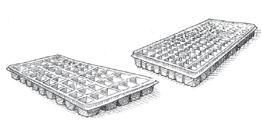 Planting cells come in a variety of sizes. It is important to select the size of plant cell for the particular type of plant you are growing. A chart of recommended plant cell sizes can be found at the end of this chapter.