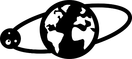 A black and white image of a planet  Description automatically generated